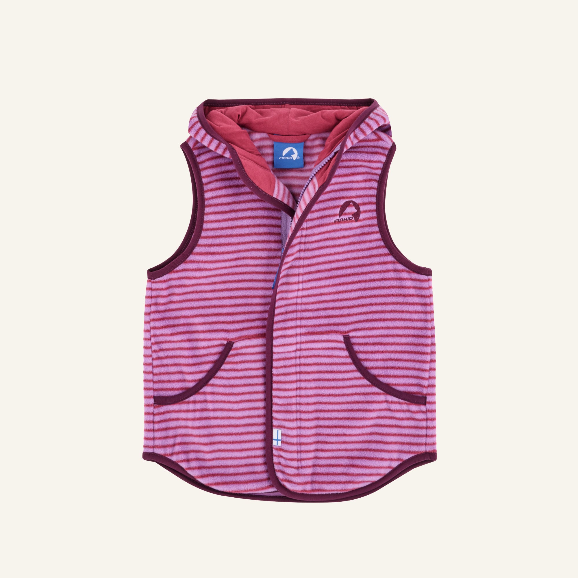 finkid-onni-sport-fleece-weste-kinder-zip-in-gestreift image 7