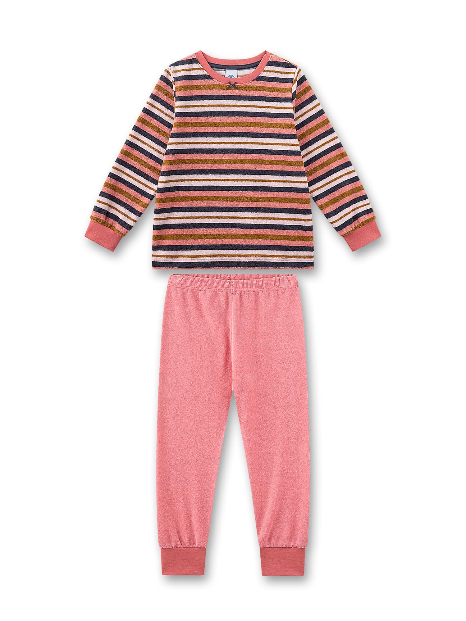 sanetta-m-dchen-schlafanzug-lang-rosa-ringel-frott-e-kinderpyjama image 1