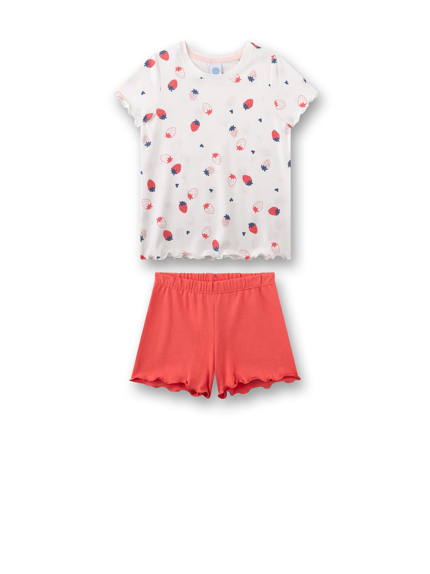 sanetta-m-dchen-schlafanzug-kurz-beige-erdbeere-aus-100-baumwolle image 1