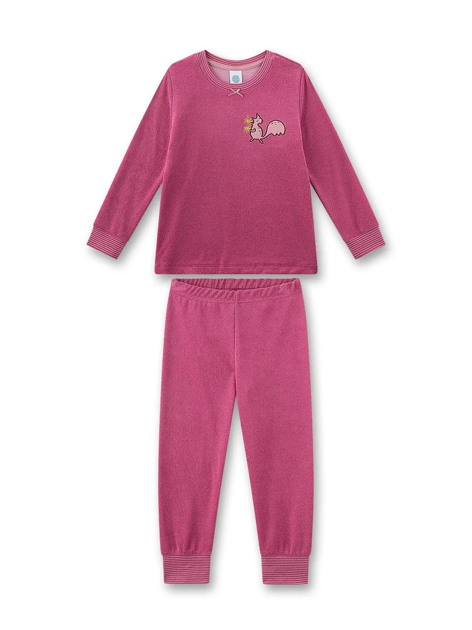 sanetta-m-dchen-schlafanzug-lang-lila-eichh-rnchen-aus-frottee image 1