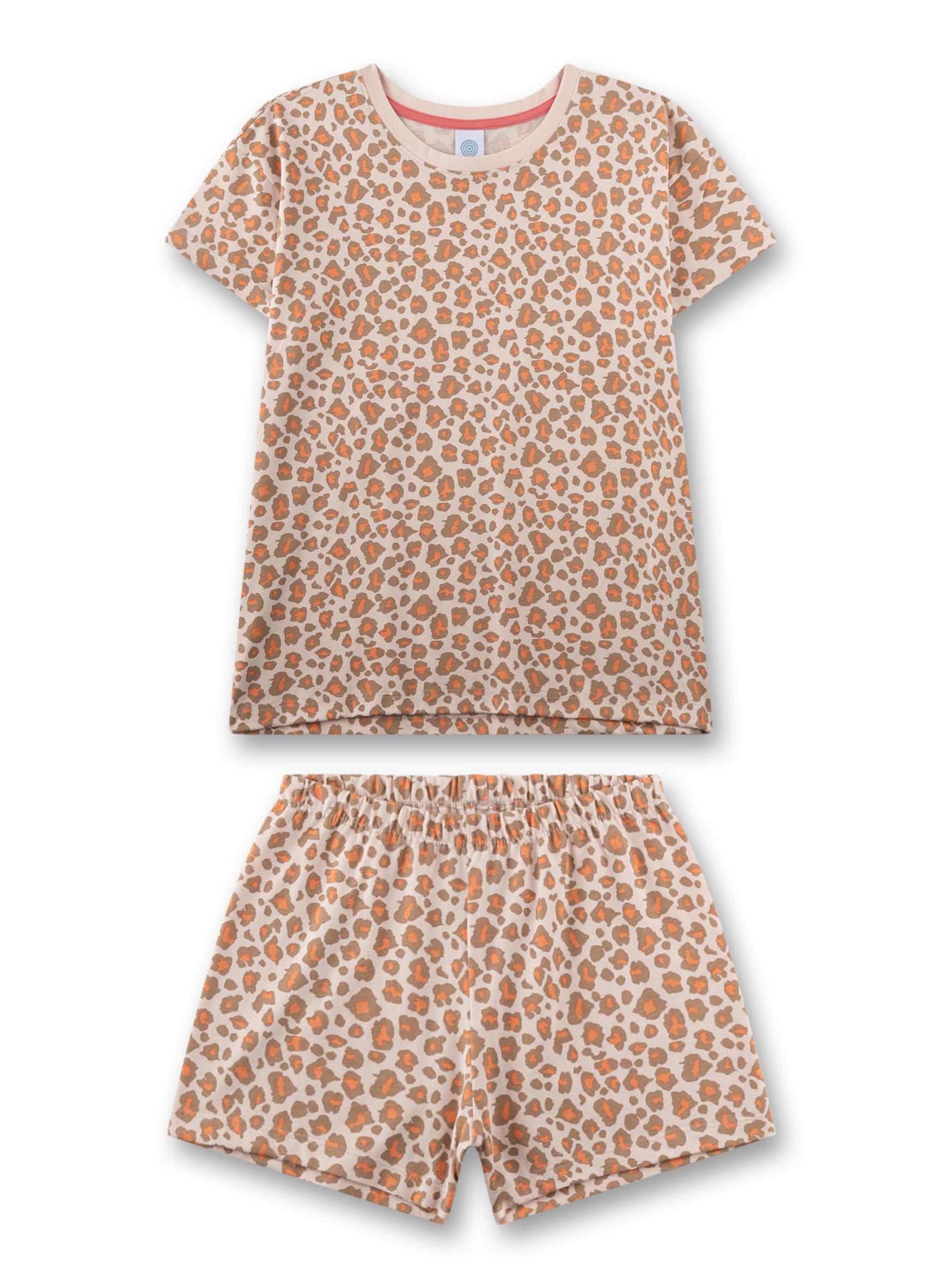 sanetta-m-dchen-schlafanzug-kurz-orange-leo-print-100-baumwolle image 1