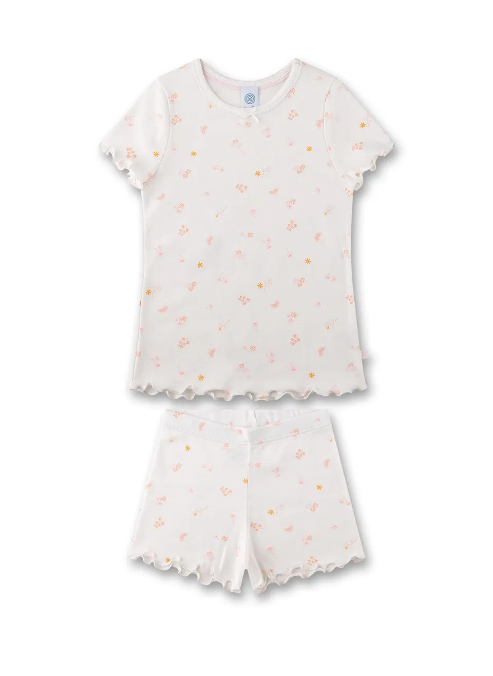 sanetta-m-dchen-schlafanzug-kurz-off-white-blumen-pyjamaset-aus-baumwolle-f-r-m- image 1