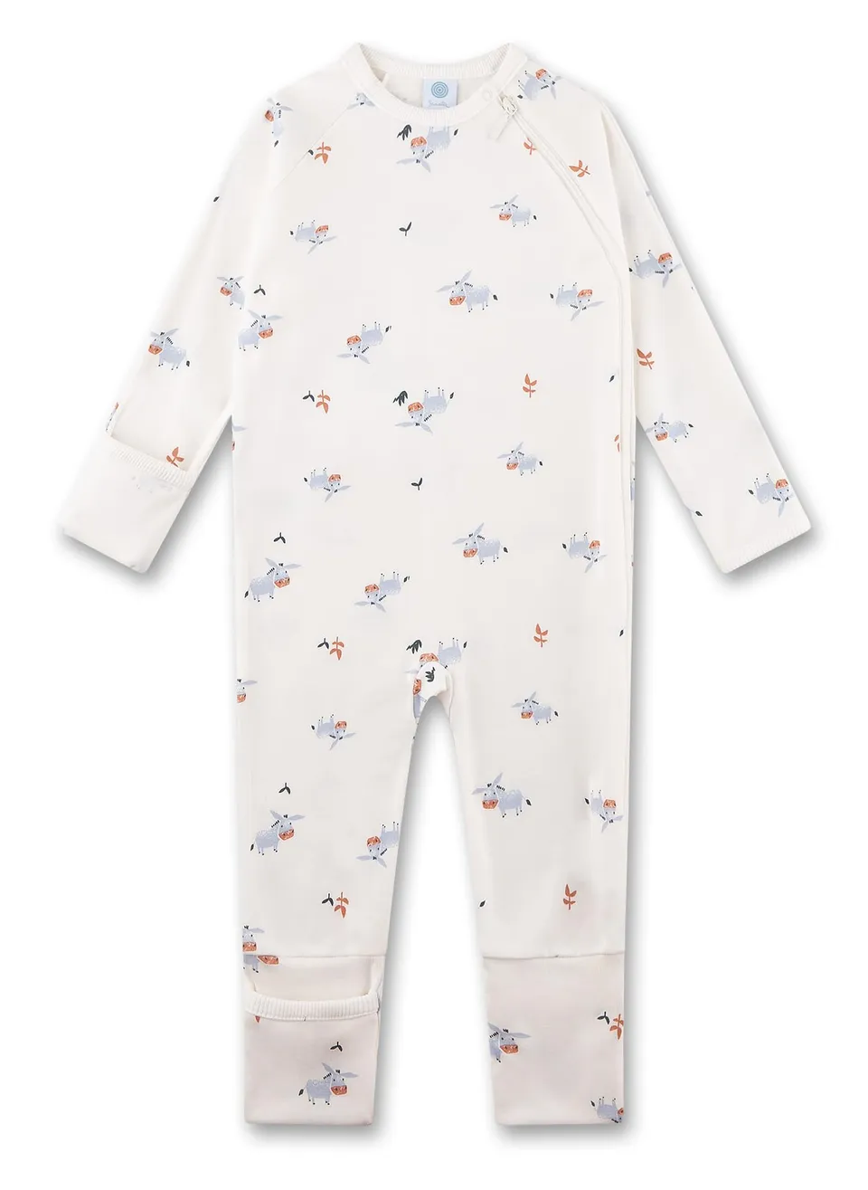 sanetta-baby-strampler-off-white-esel-baby-overall-aus-bio-baumwolle-f-r-jungen image 1